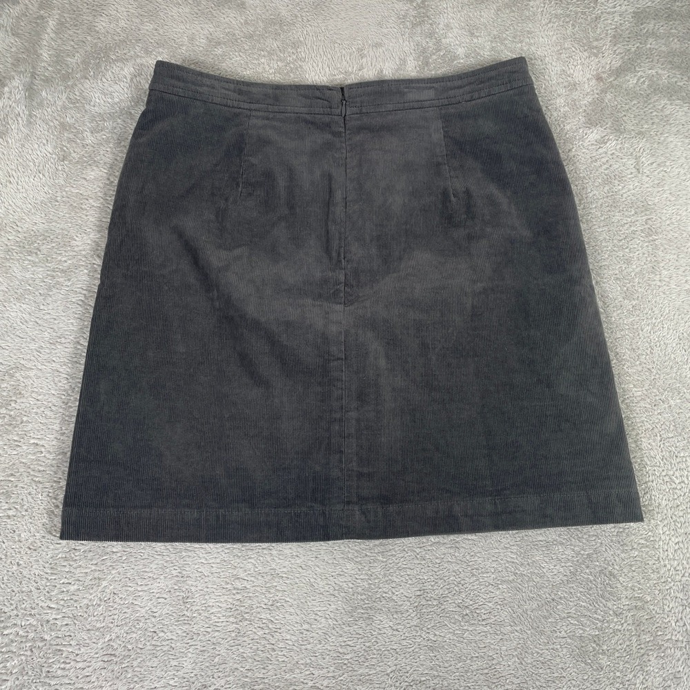 J Crew Corduroy Mini Skirt Womens 6 Gray Button Front Pockets - Picture 2 of 13